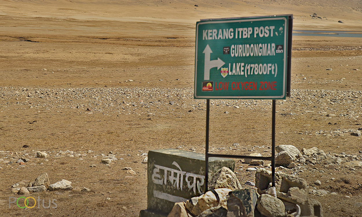  The last sign board before Gurudongmar lake